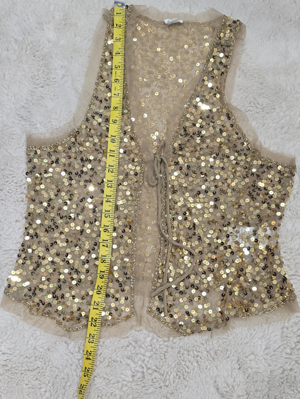 Kimchi Blue Gold Sequin Mesh Tank Top - Picture 3 of 7